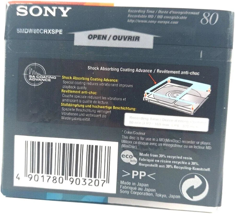 Sony 5 Pack 80min MiniDisc Colour Cello Wrap SPECIAL EDITION